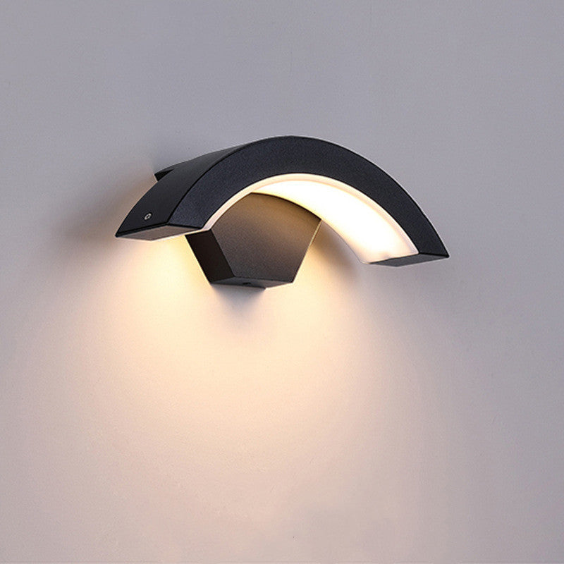 LED Wall Fixture, Curved Moon Shape, 12W