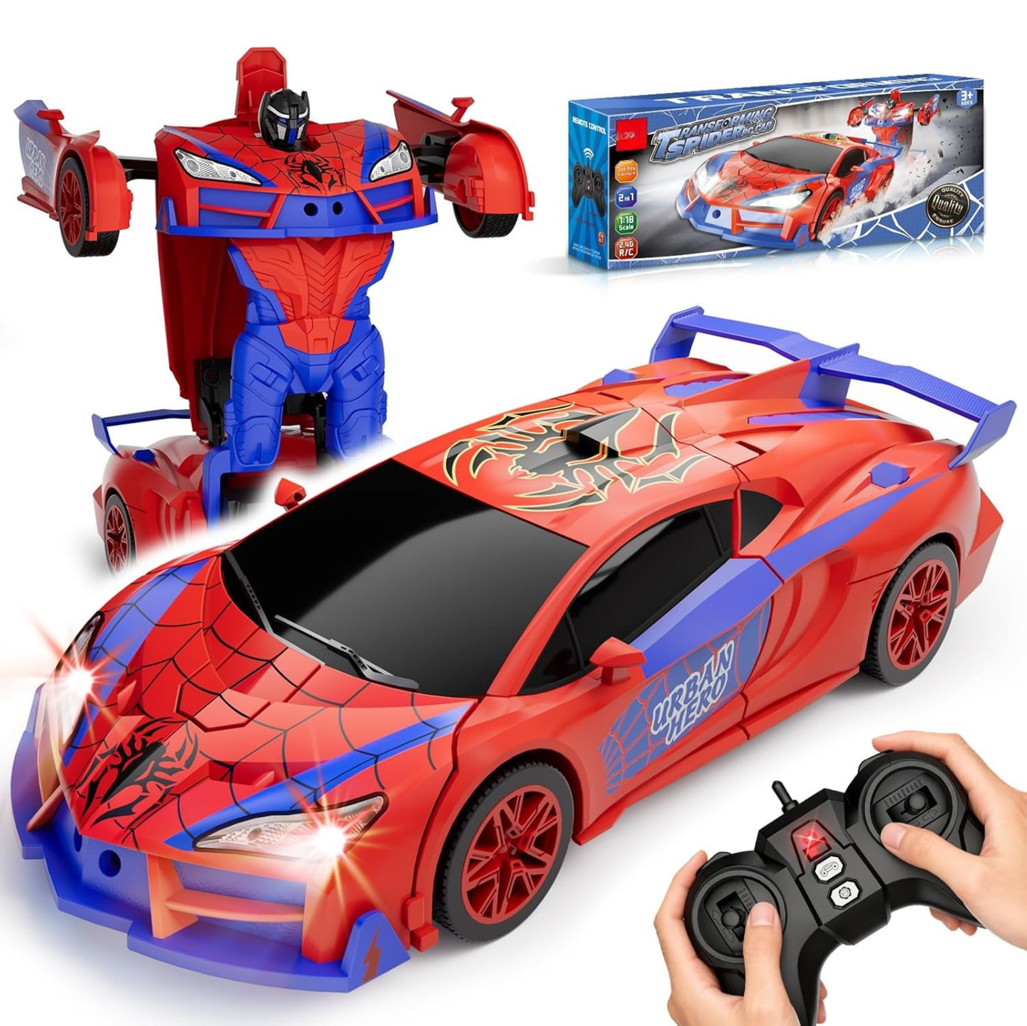 Remote Control Car With Transforming Robot Mode for Kids