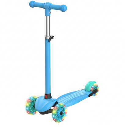 Kick Scooter With LED Glow Wheels for Kids’ Outdoor Balance Practice