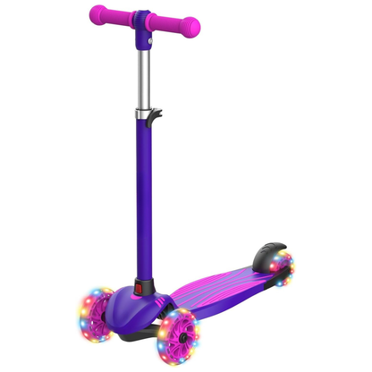 Kick Scooter With LED Glow Wheels for Kids’ Outdoor Balance Practice
