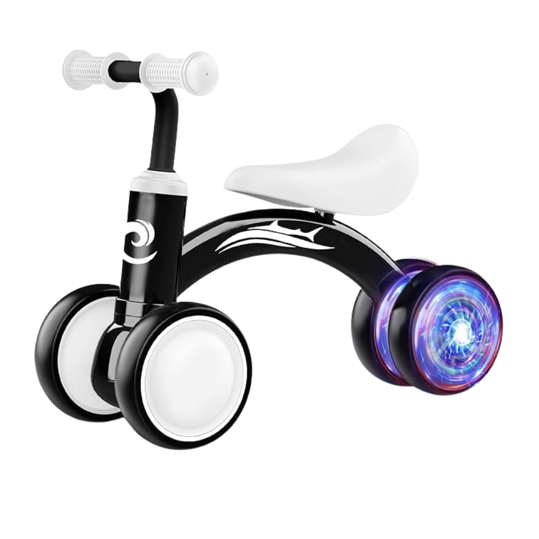 Light-Up Baby Balance Bike for 10-36 Months with Soft Seat & 4 Wheels