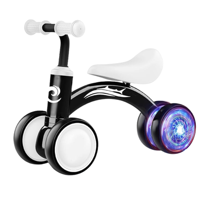 Light-Up Baby Balance Bike for 10-36 Months with Soft Seat & 4 Wheels