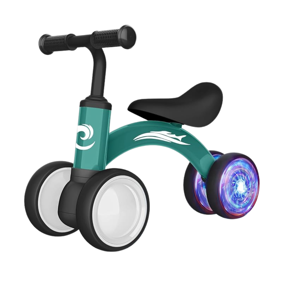 Light-Up Baby Balance Bike for 10-36 Months with Soft Seat & 4 Wheels