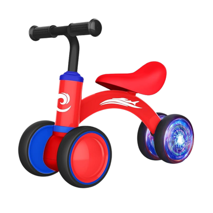 Light-Up Baby Balance Bike for 10-36 Months with Soft Seat & 4 Wheels
