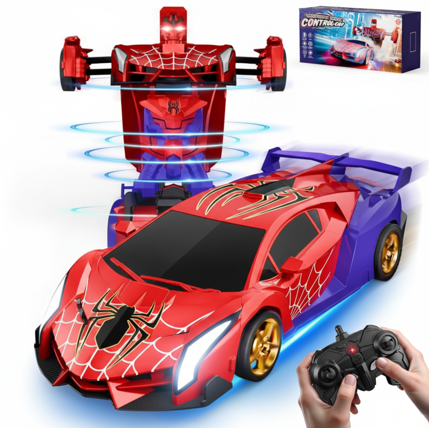 RC Sport Car With Spider Man Theme and Transformer function