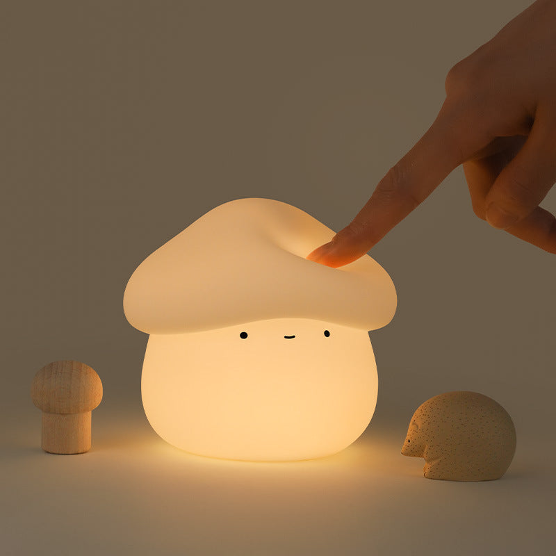 LED Mushroom Night Lamp with Timer, Silicone Body